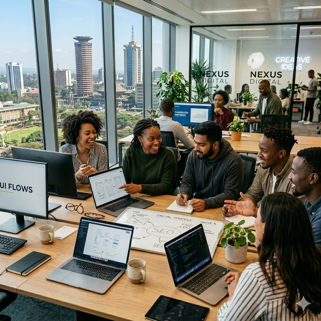 Creative team collaborating in an office